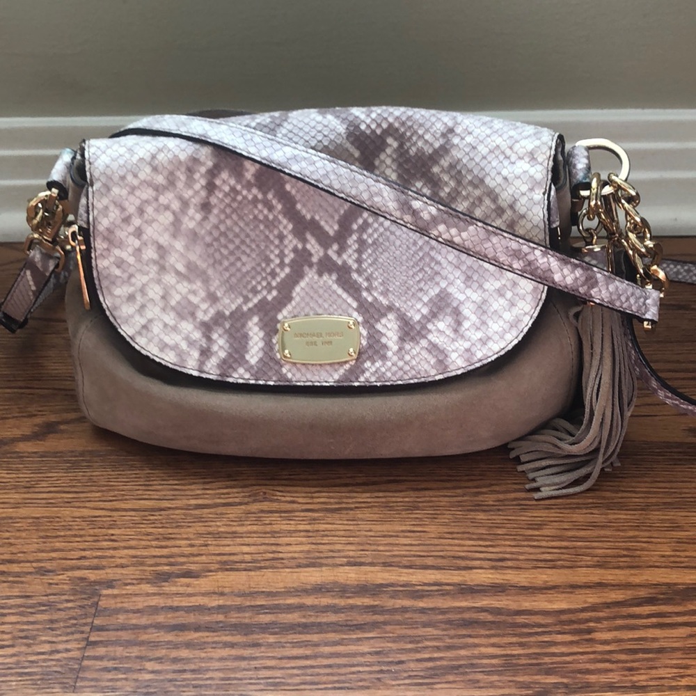 Michael Kors Suede Python Crossbody